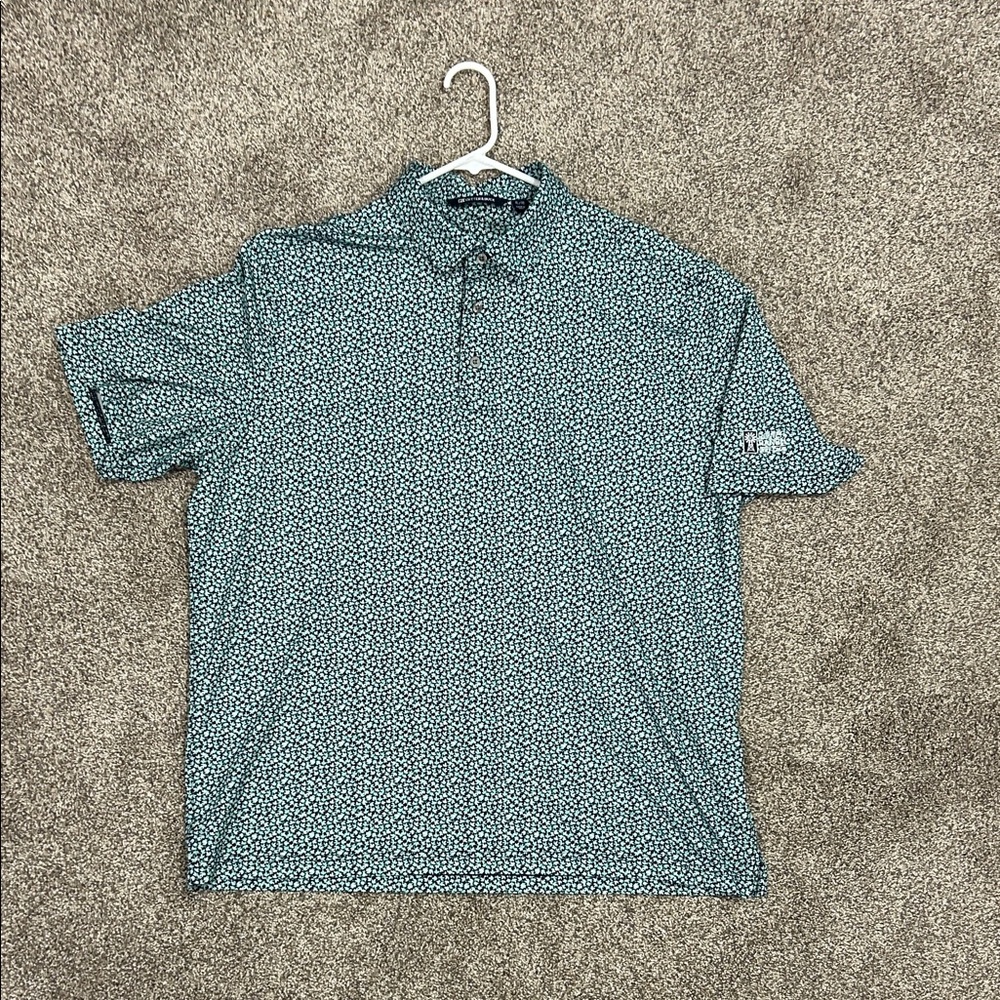 Cutter & Buck Teal Patterned Polo Shirt